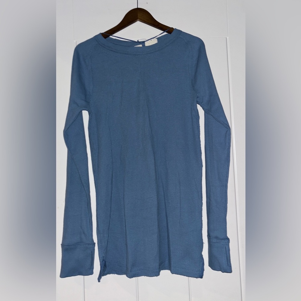 Free People We The Free Are FP Honey B Thermal Knit Top Women L Classic Cool NEW